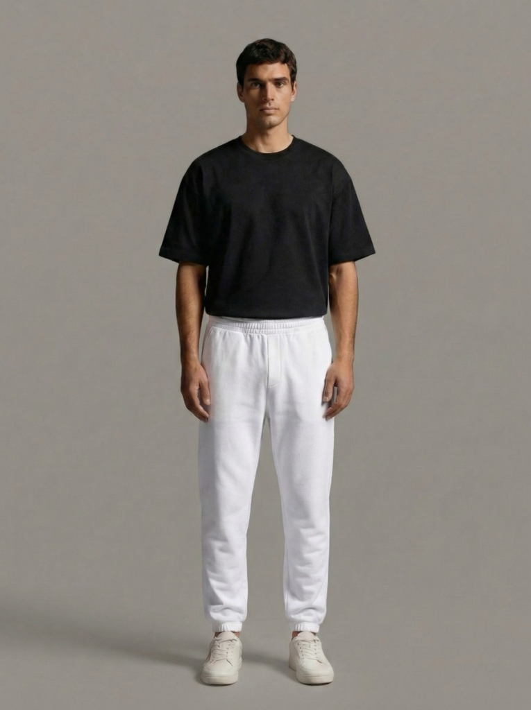 Men's White Jogger · Too Fabric