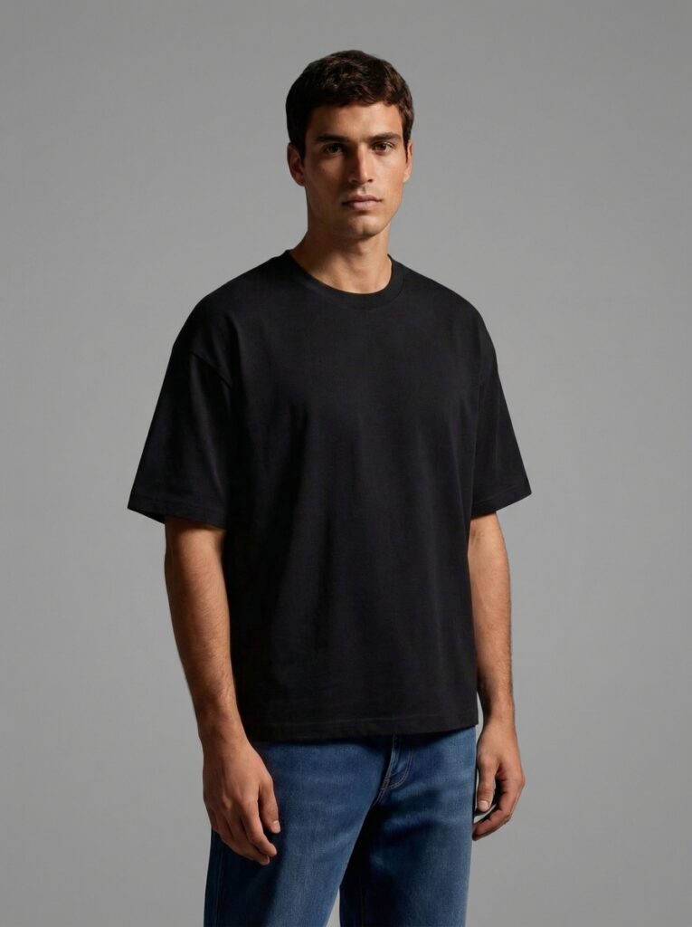 Men's Black Oversized T-shirt · Too Fabric