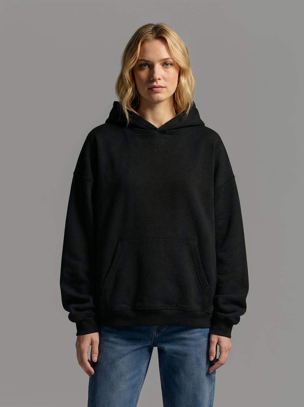 Women's Black Oversized Hoodie · Too Fabric